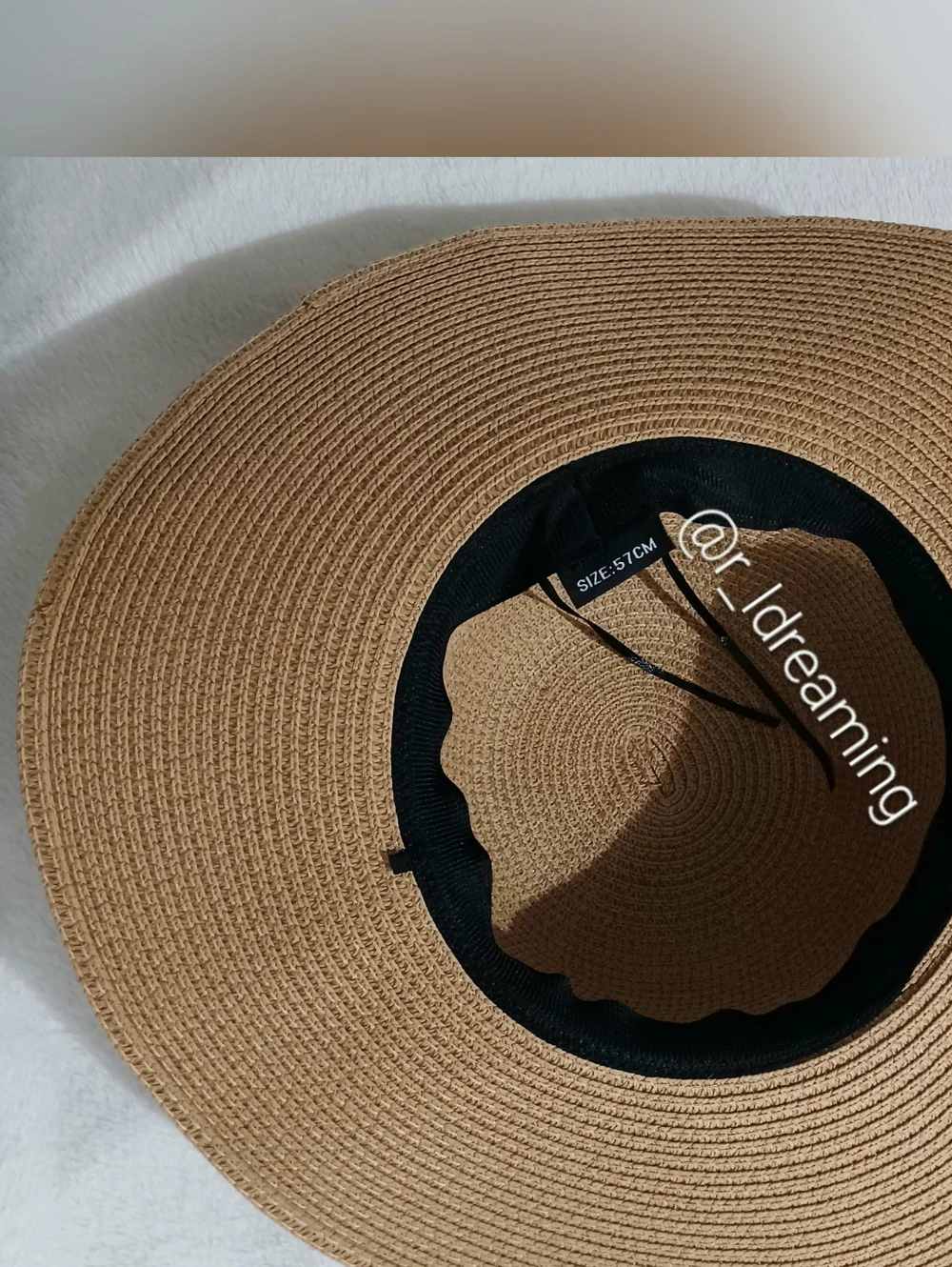Women's Wide Brim Tan Straw Sun Hat Size 57cm NWOT